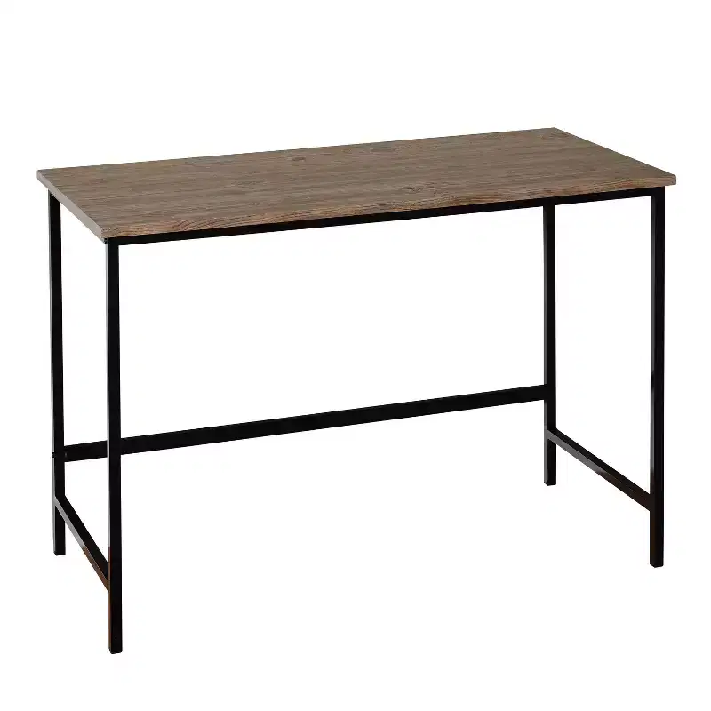 Desk Black/Gray: Sturdy Metal Frame, MDF Surface, Modern Home Office Furniture