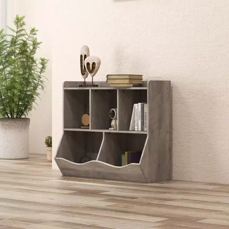 Kids Storage Cabinet, 3-Tier Toddler Wood Bookshlef, Toddler Storage Organizer Cabinet for Kindergarten Nursery Playroom Bedroom Living Room
