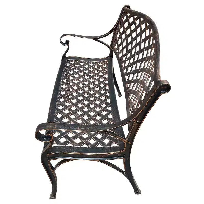 Modern Aluminum Patio Bench - Oakland Living