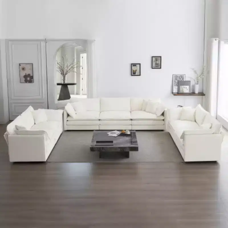 Living Room 3-Piece Sofa Set: 2 Two-Seater and 1 Three-Seater Oversized Comfy Couches