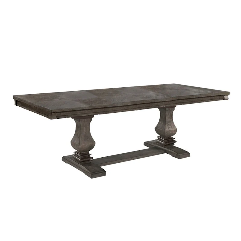 Oak Rectangular Dining Table with Leaf Extension, Seats up to 8