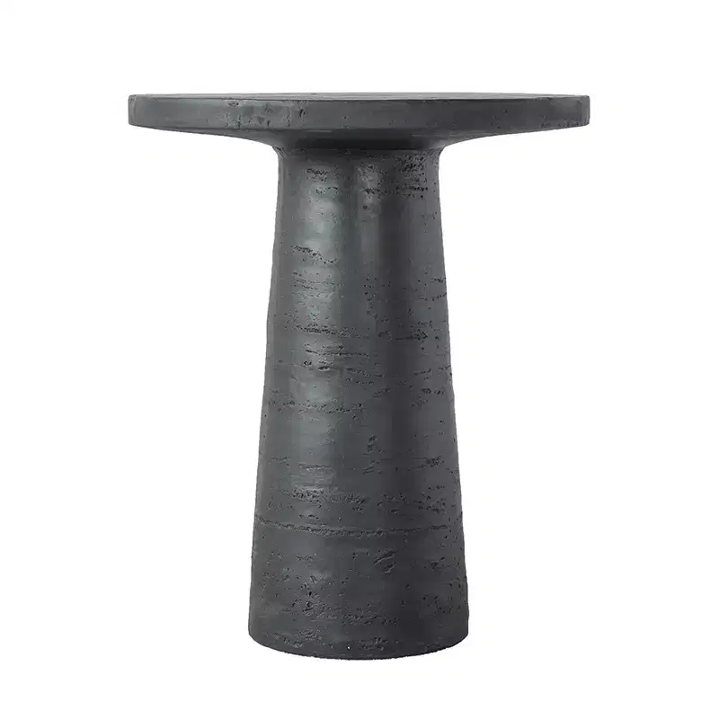 Black Round Side Table with Pedestal Base 22x22x25.5