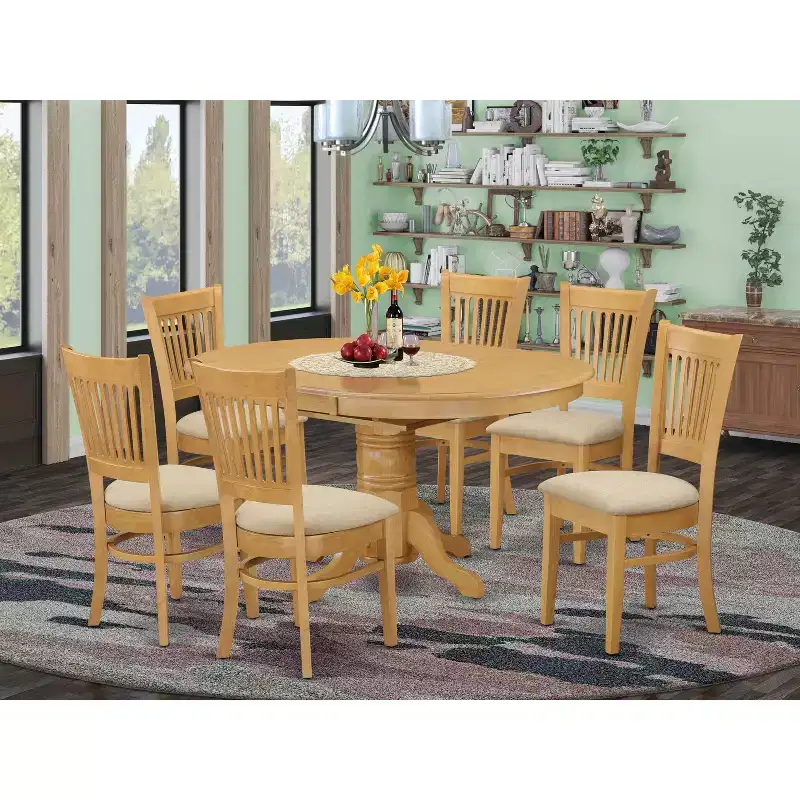 HomeStock Butterfly Leaf Dining Table Set Kitchen Dining Style 1