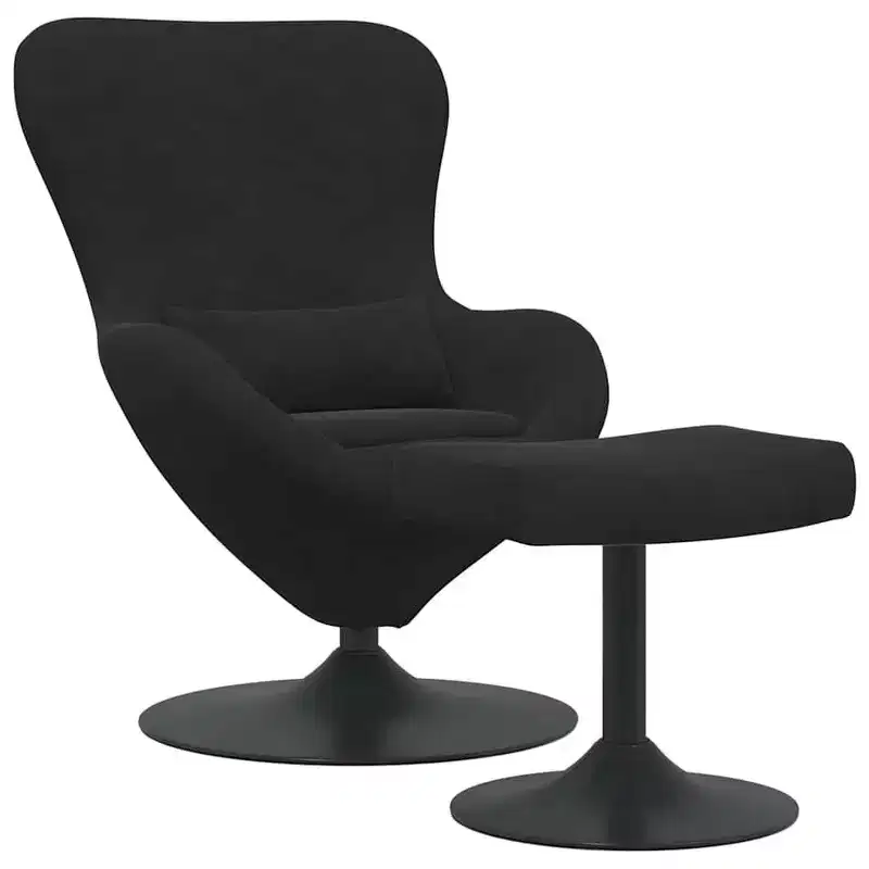 Egg Chair with Footstool Velvet