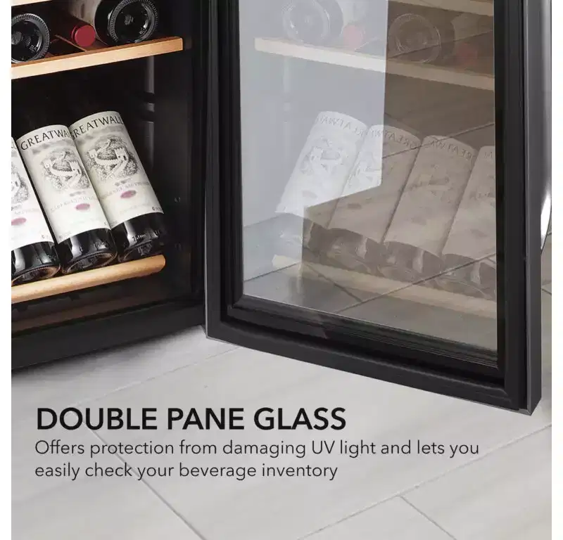 Whynter FWC-341TS 34 Bottle Freestanding Stainless Steel Wine Refrigerator with Display Shelf and Digital Control