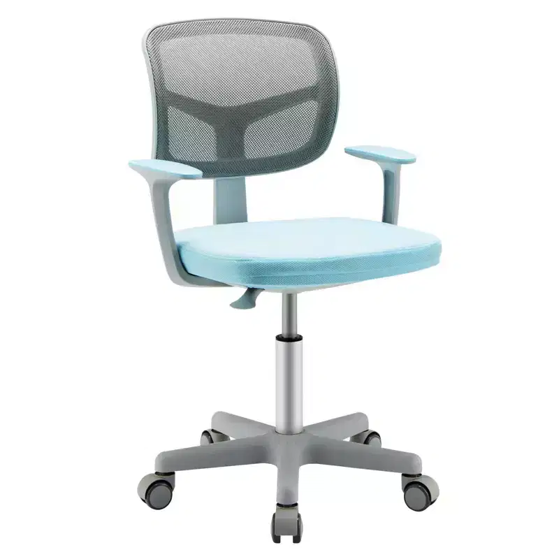 Kids Adjustable Height Desk Chair with Auto-Brake Casters & Lumbar Support