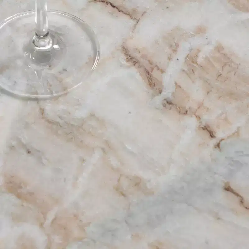 Macklyn Square Marble Top Accent Table - SFV5768 - Light Brown/Black - Safavieh Couture