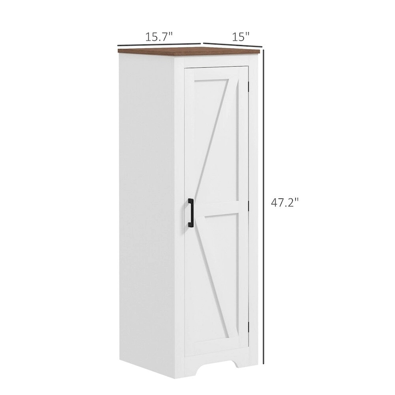 Farmhouse Storage Cabinet with Shelf,Single Barn Door Accent Cabinet