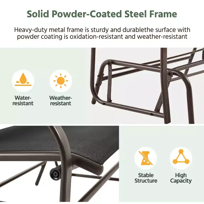 Yaheetech Patio Swing Glider Bench with Steel Frame