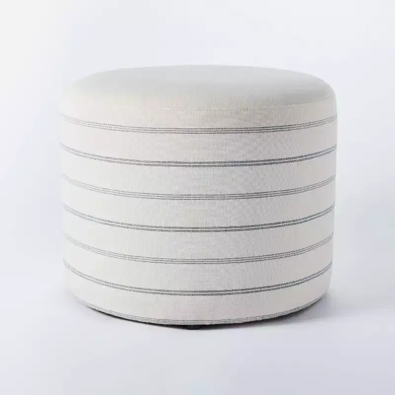 Lynwood Upholstered Round Cube Ottoman - Threshold designed with Studio McGee