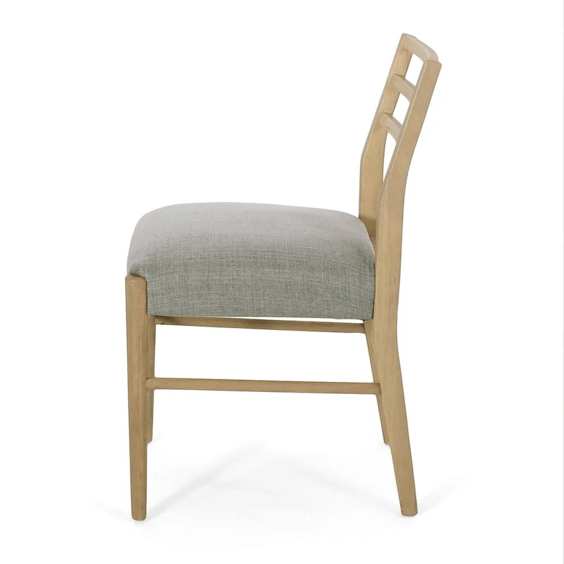 Fescue Fabric and Rubberwood Upholstered Dining Chairs (Set of 2) by Christopher Knight Home