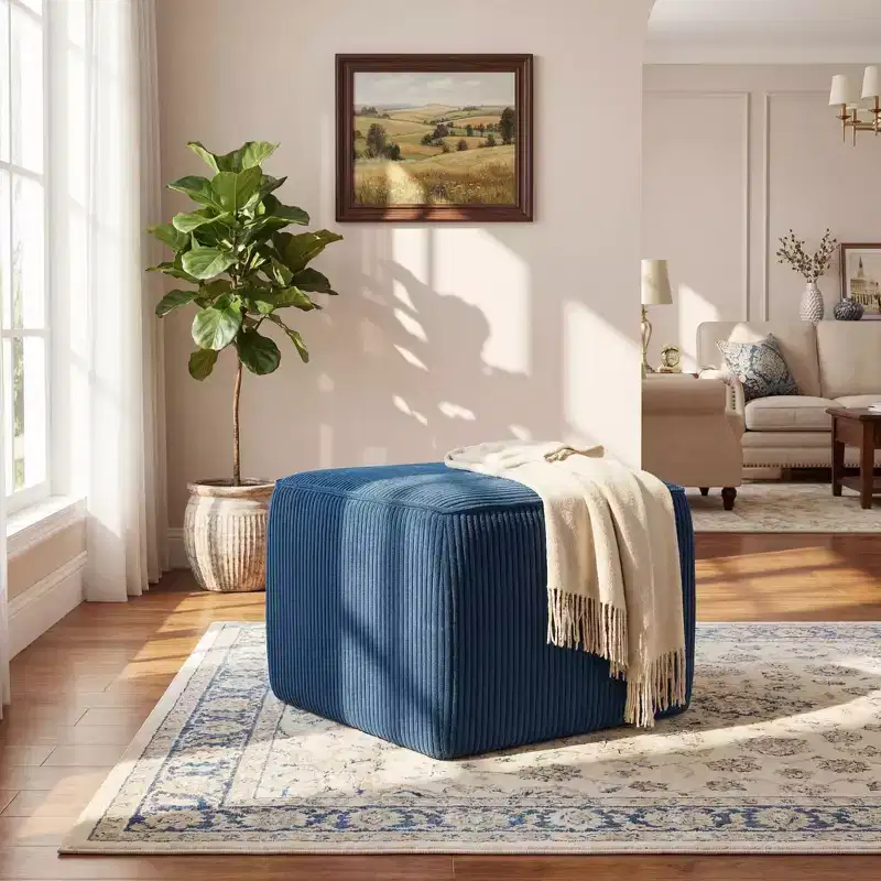 Christopher Knight Home Steve Modern Upholstered Square Accent Ottoman