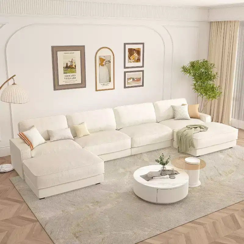 Dyonery 158 Extra Large Modular Sectional Sofa, CHENILLE Fabric with Deep Seat, Tool-Free Assembly