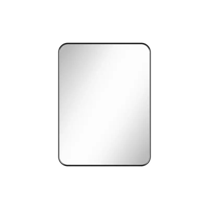 Black / White Rounded Rectangle Wall Mirror – 1 Person