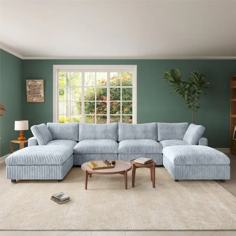 157.48  Modular Sectional Sofa Couch, Modern Deep Seat Sleeper Sofa for Living Room