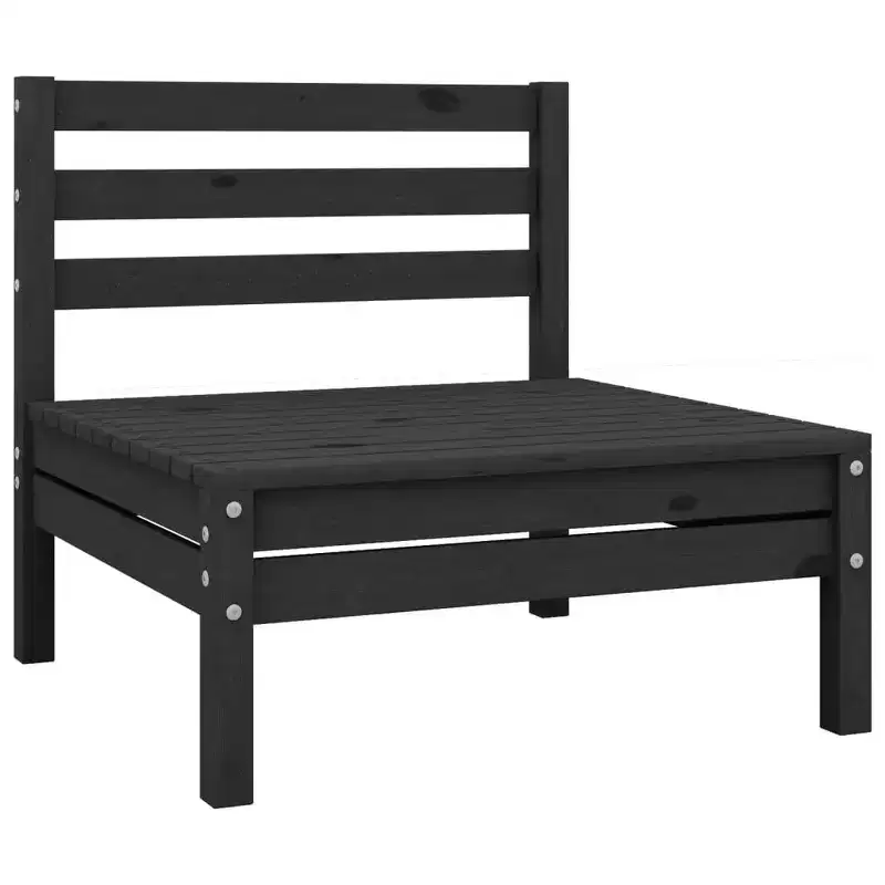 vidaXL Garden Lounge Set Black Solid pinewood Modular Garden Lounge Set