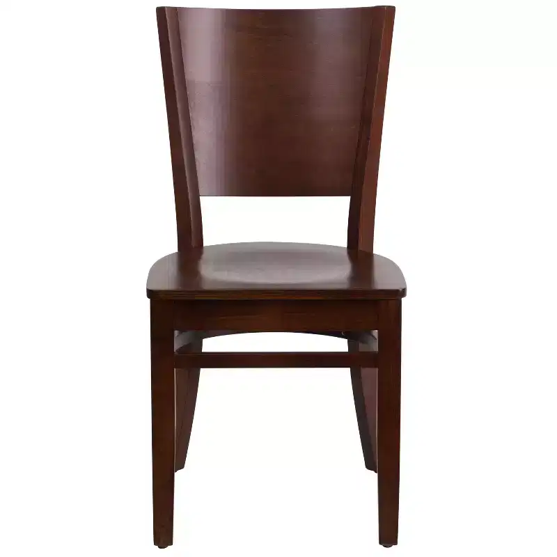 2 Pack Solid Back Wooden Restaurant Chair