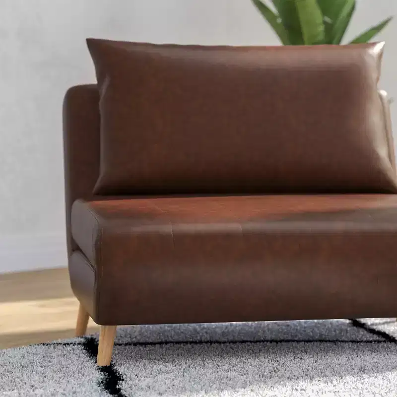 Merrick Lane Convertible Tri-Fold Sleeper Chair with Channel Stitching and Pillow