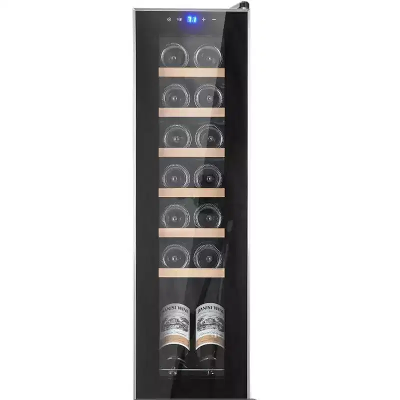 Black Wine Bar Rack CabinetFreestanding Floor Storage with UV-Blocking Glass Door,Digital Temp ControlFor Home Bar/Kitchen