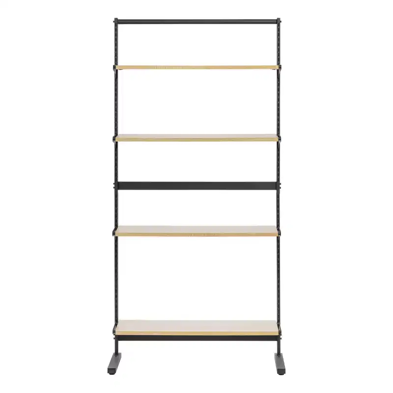 5-Shelf Organization Rack with Adjustable Shelves, Freestanding Metal Garment Rack, Closet Organizer, Black