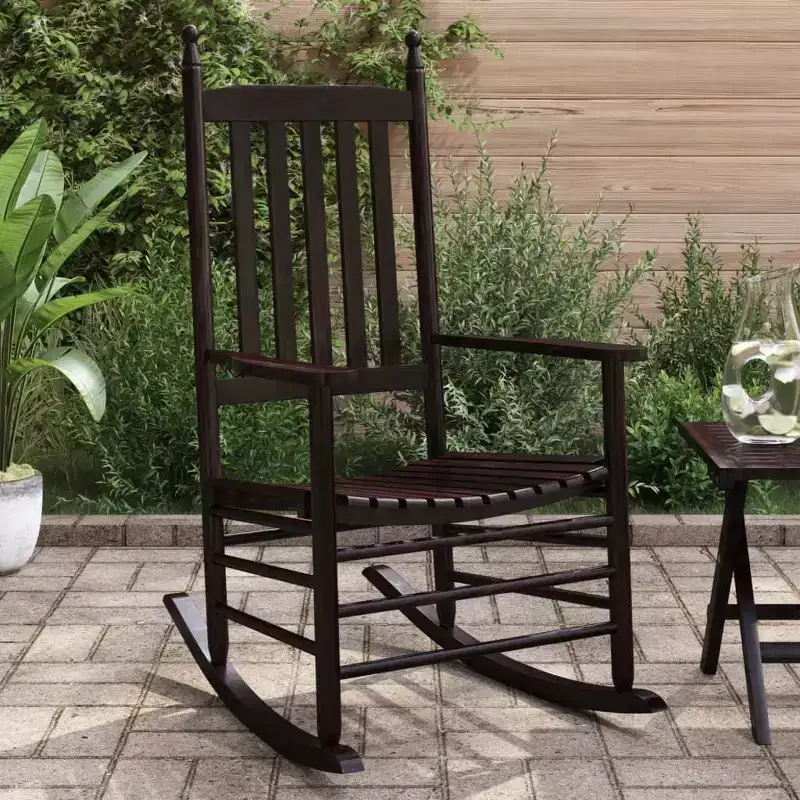 vidaXL Rocking Chair Solid poplar wood Standard Rocking Chair