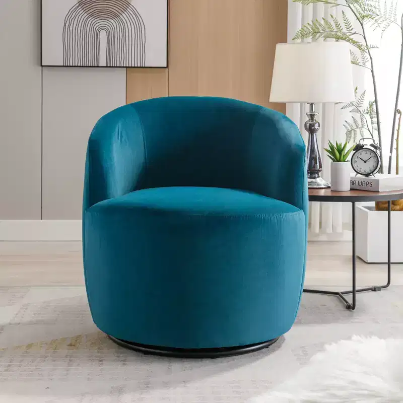 Fabric Swivel Accent Armchair Barrel Chair