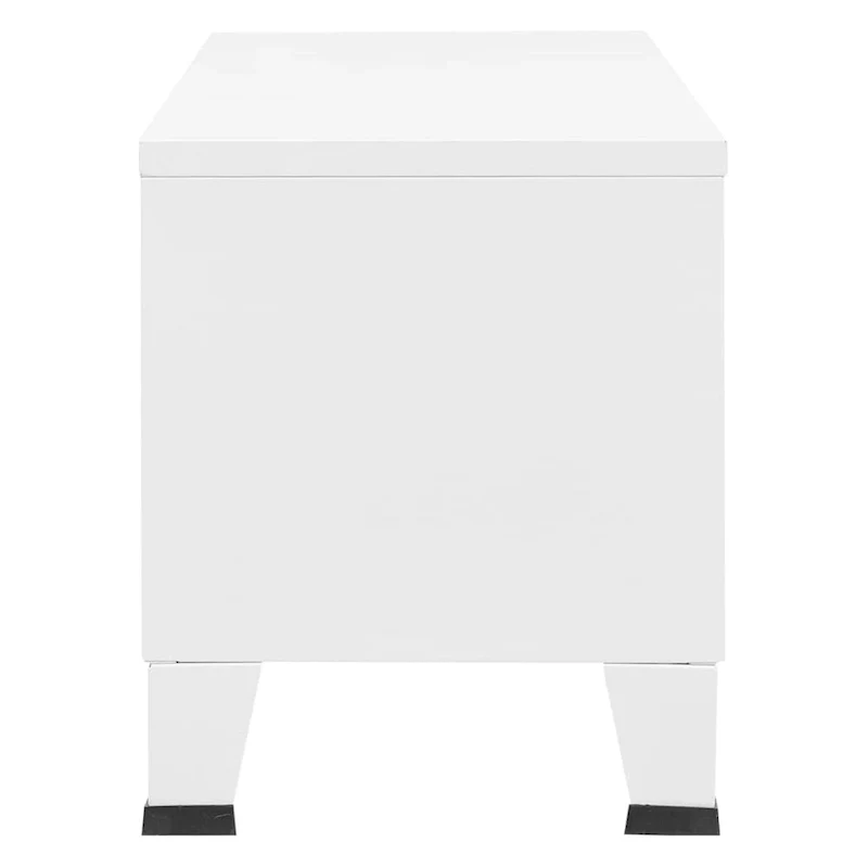 Industrial Metal TV Stand with 2 Doors and Storage Shelf - 41.3W