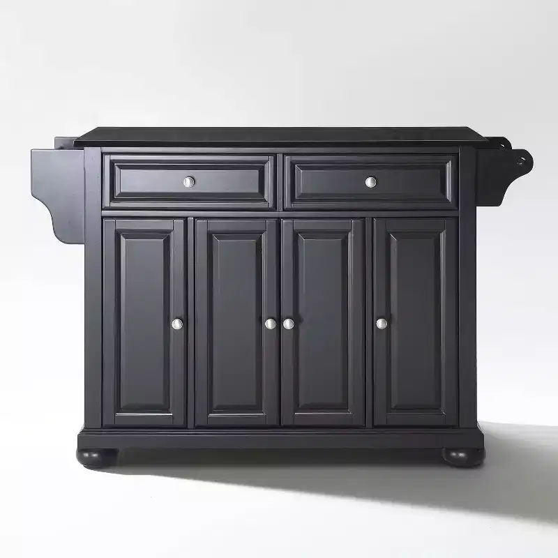 Granite Top Kitchen Island Cart – Dark Gray
