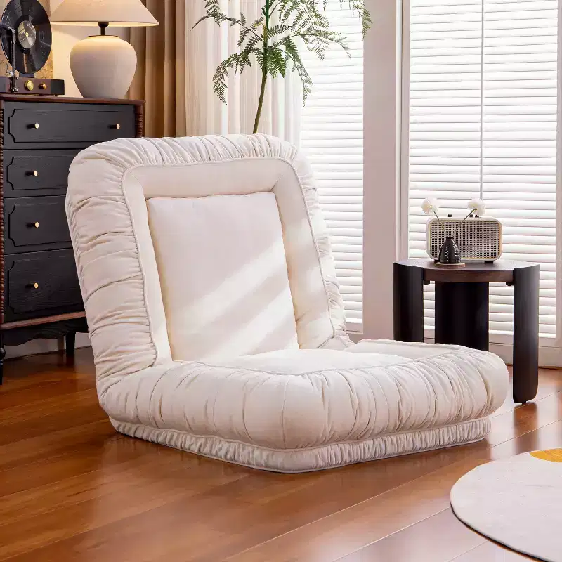 ATJafurn 67 Linen Adjustable Floor Chair Lazy Sofa Chair Ergonomic Floor Seating with Cotton Fill Lounge Sofa for Kids and Adults