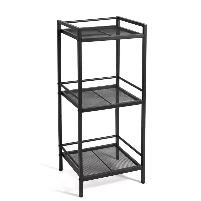 Freestanding 3/4-Tier Metal Kitchen Storage Rack Space-Saving Organizer Shelf for Bathroom, Bedroom, Living Room, Office