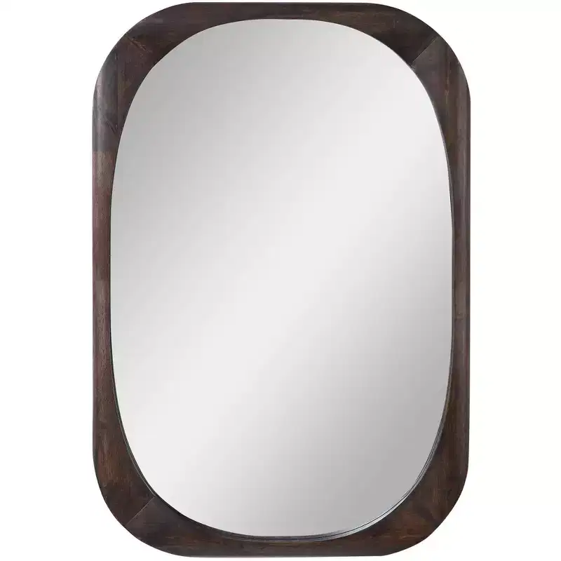 Uttermost Sheldon Dark Walnut Stain 26 x 38 Wall Mirror