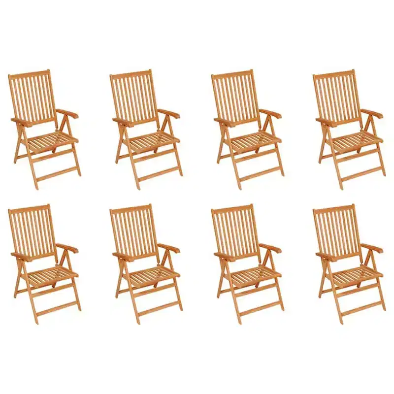 vidaXL Garden Chair Set of 6 Teak Solid teak wood Foldable