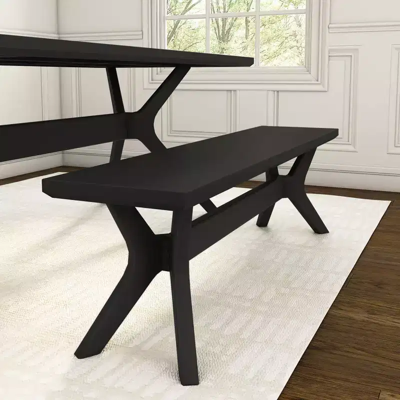 Plank+Beam Solid Wood Verso Dining Bench, 60 Entryway Bench, Minimalist Room Bench