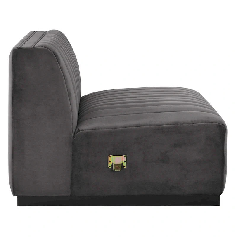 Channel Tufted Velvet Upholstered Sofa