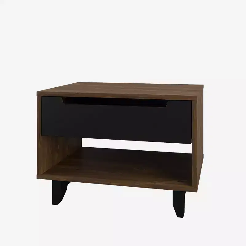 Open Shelf 1 Drawer Nightstand