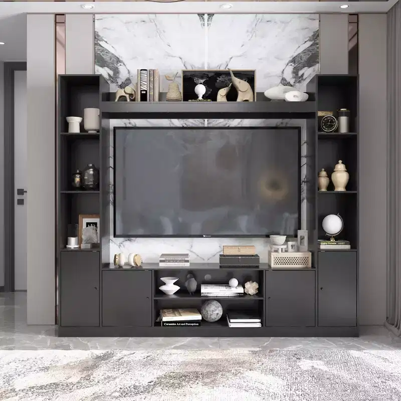 Modern and Minimalist Entertainment Center TV Stand: Modern Design with Ample Storage Media Console, Floating TV Shelf