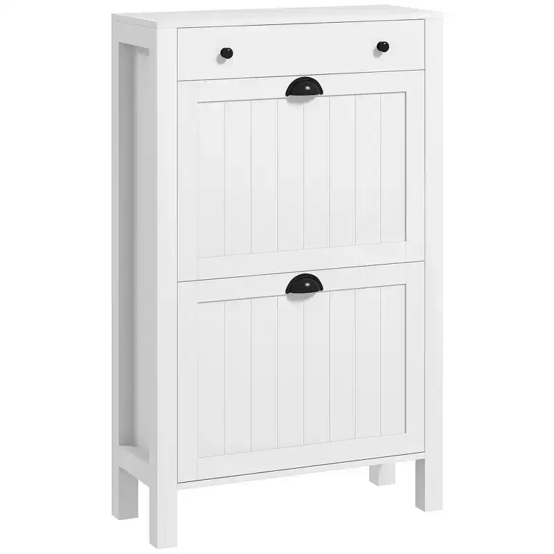 Shoe Storage Cabinet with 2 Flip Drawers for 8 Pairs of Shoes