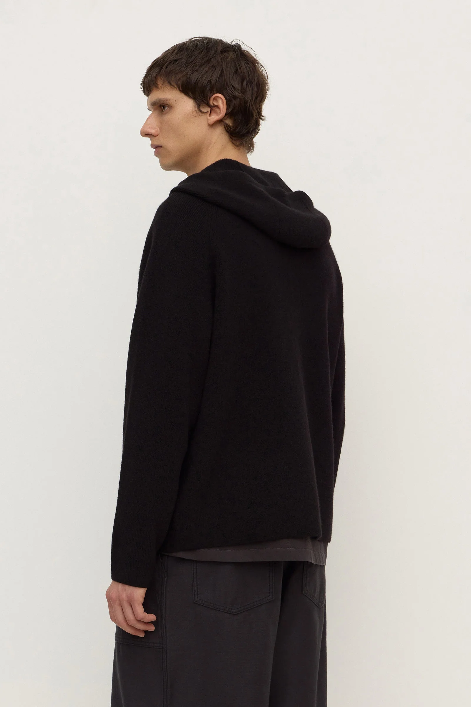 Merino Cashmere Knit Zip Hoodie