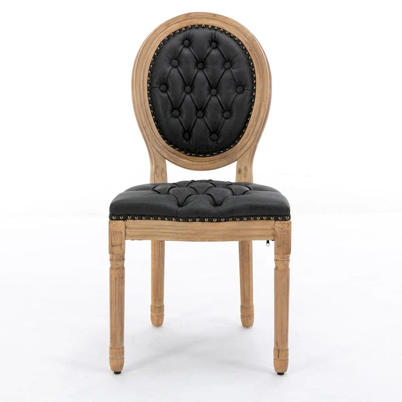 Set of 2 French Style Solid Wood Dining Chair with Nailhead