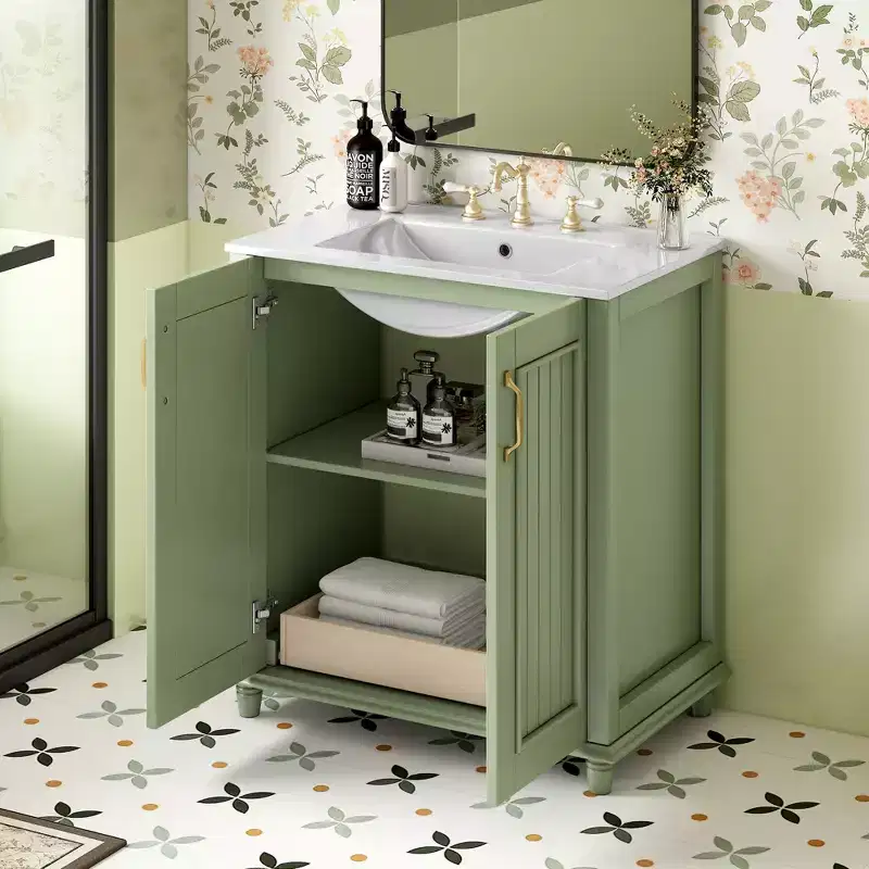 30 Bathroom Vanity with Sink, Bathroom Storage Cabinet with Drawers, Single Sink Bathroom Vanity