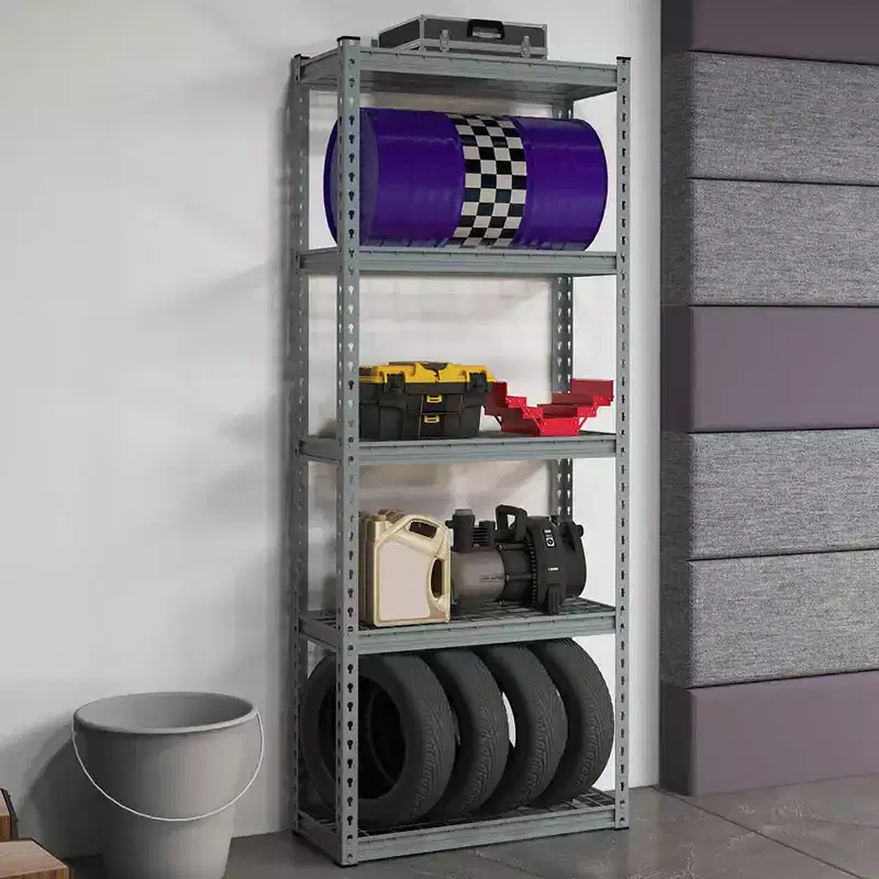 Costway 4 PCS 5-Tier Metal Shelving Unit Heavy Duty Wire Storage Rack with Anti-slip Foot Pads