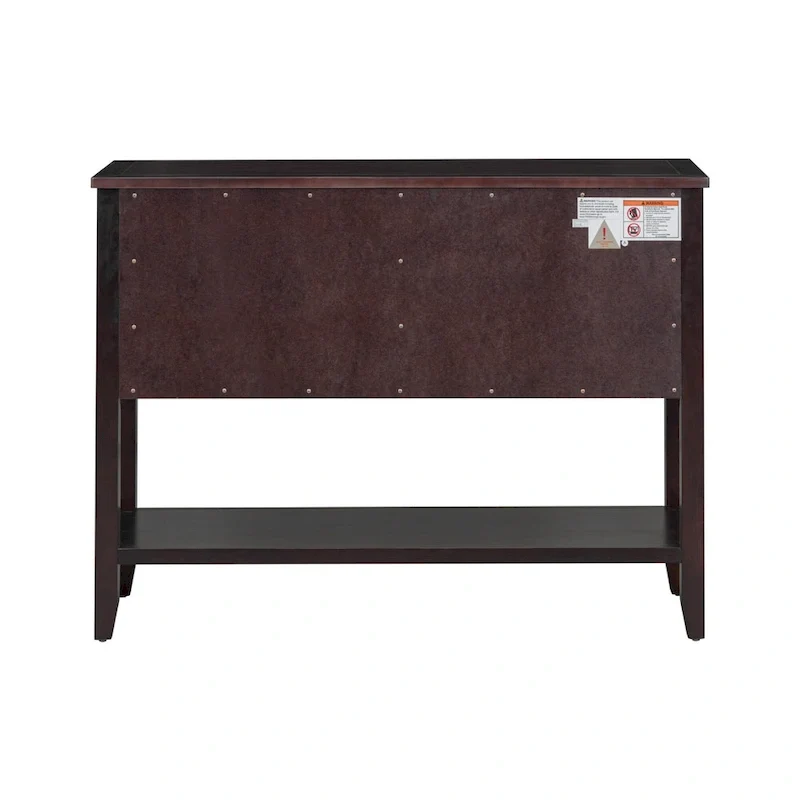 Retro Sideboard Console Table with Drawers and Bottom Shelf