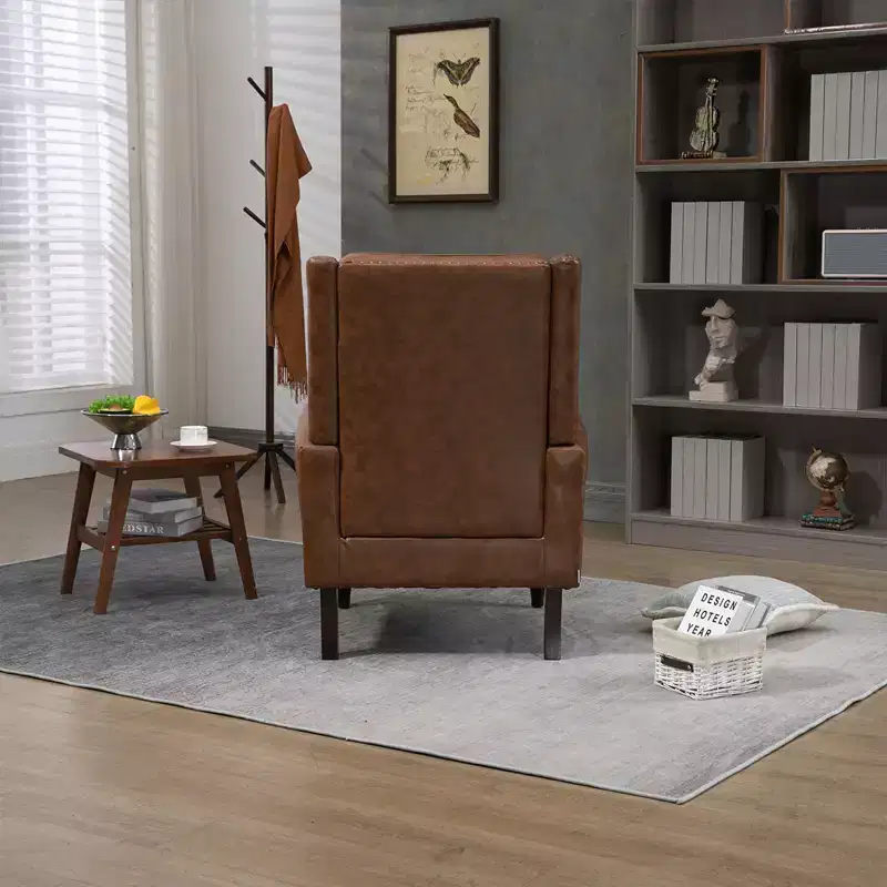Lounge Chair, Wood Frame Armchair with Removable Cushion, Modern Accent Chair Leisure Chair Compatible with Living Room , Bedroom