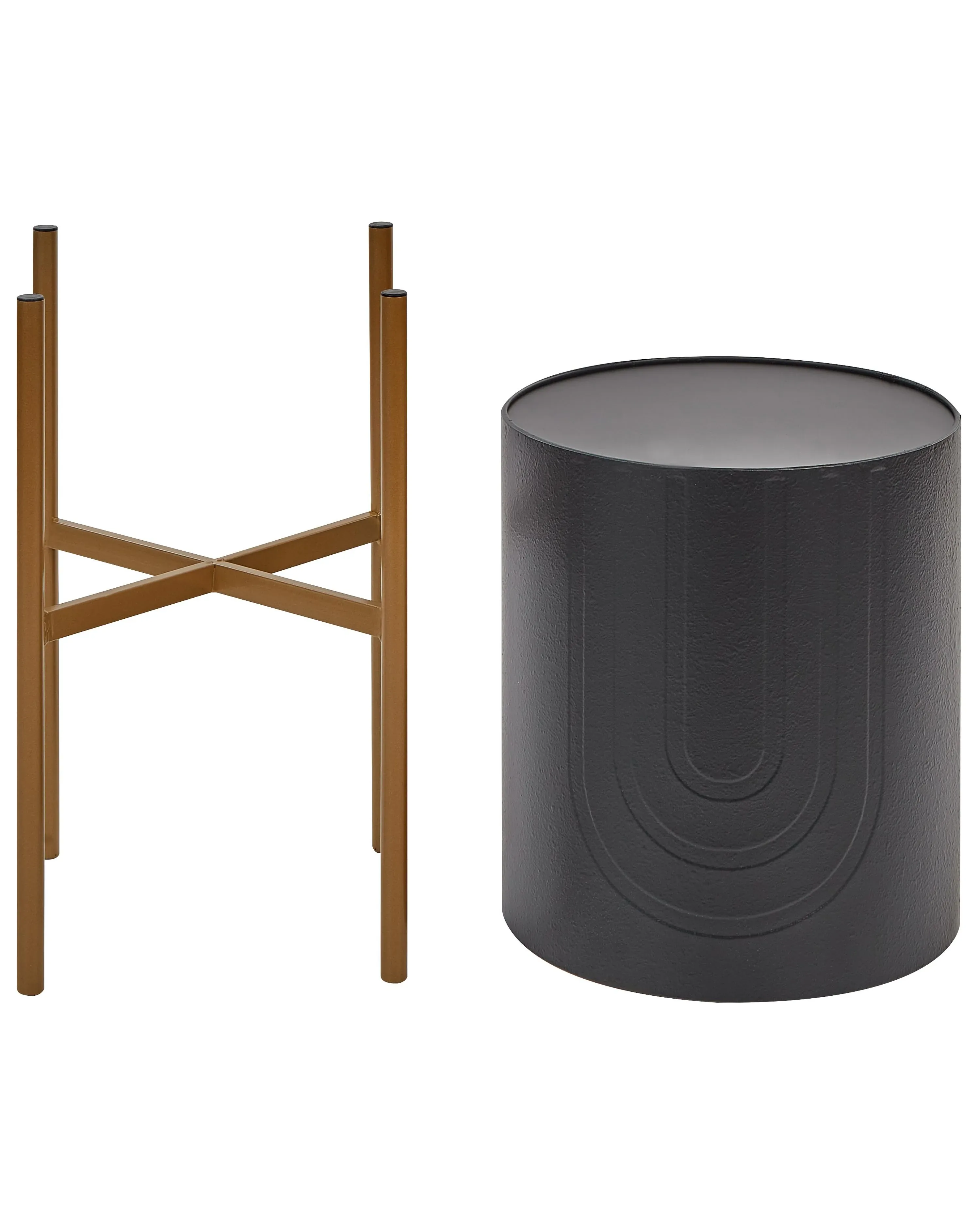 Vaso per piante rialzato Metallo 32 cm Nero