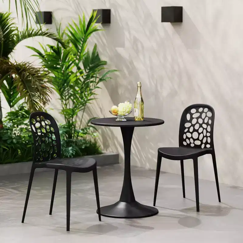 WestinTrends Playa Outdoor Modern Stackable Patio Dining Chairs (Set of 2)