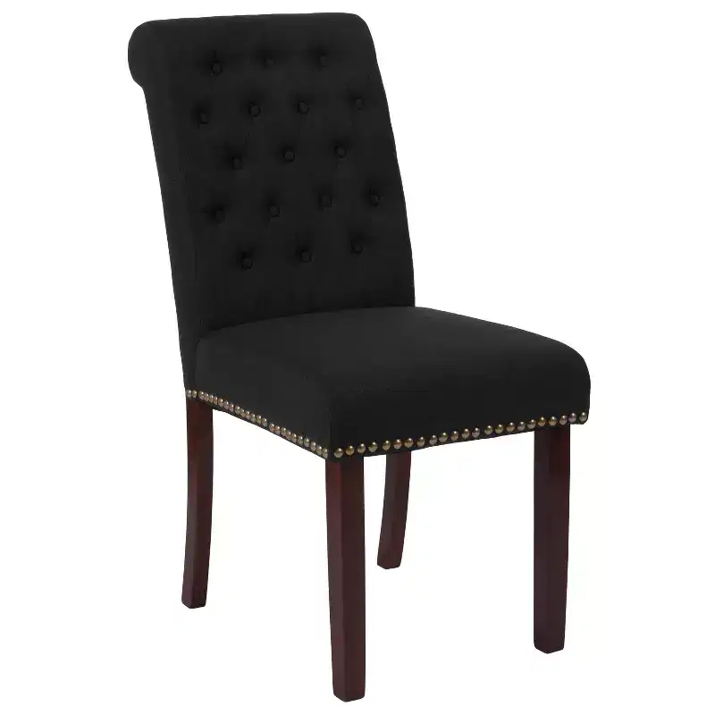 Merrick Lane Upholstered Parsons Chair with Nailhead Trim