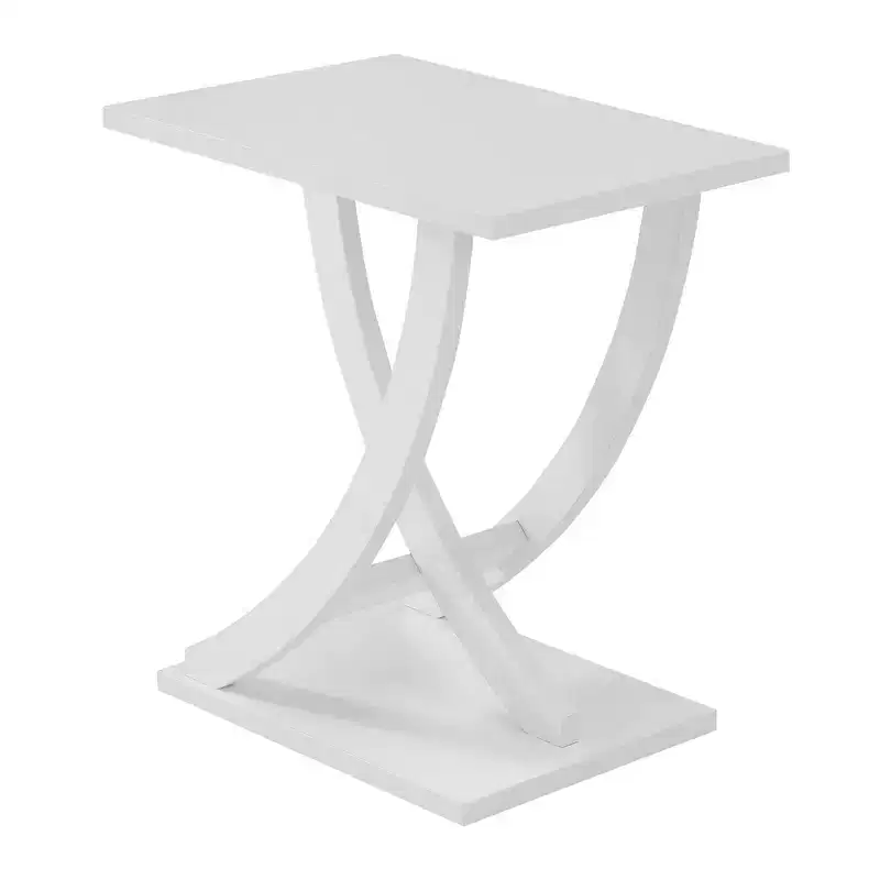 Criss-Cross Chairside End Table - White