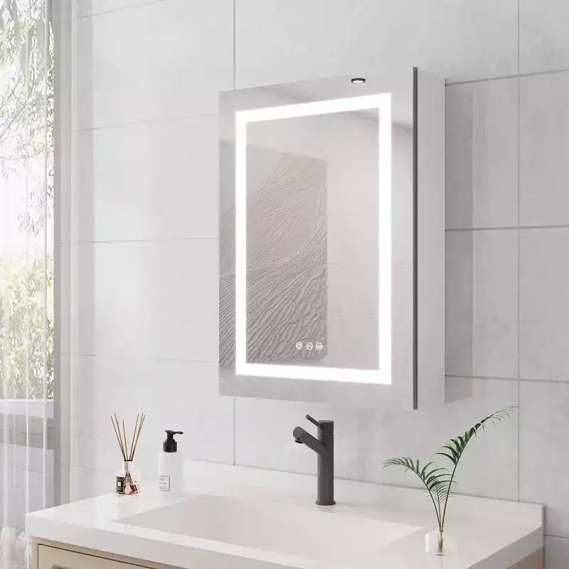 28x20 inch Bathroom Medicine Cabinet with Mirror Wall Mounted LED Bathroom Mirror Cabinet with Lights