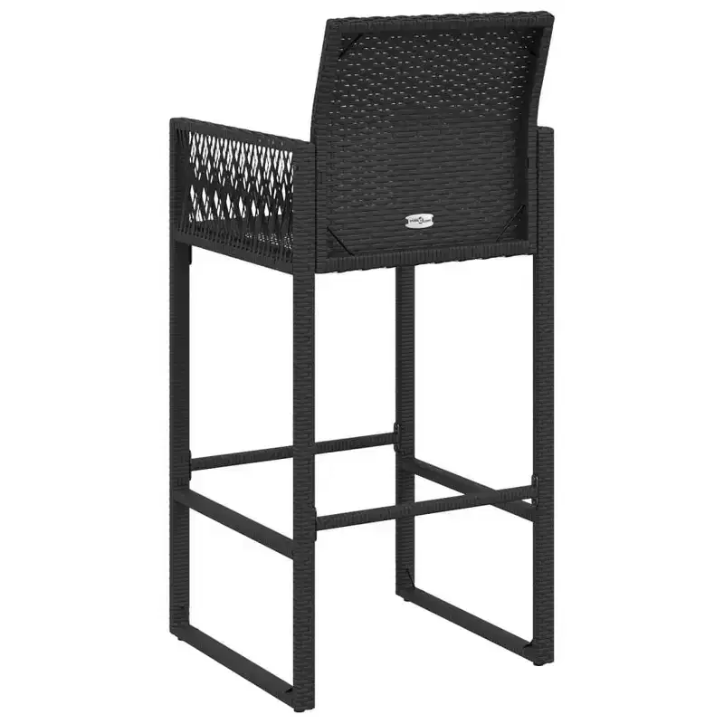 vidaXL Garden Bar Stool PE rattan, powder-coated steel, 100% polyester