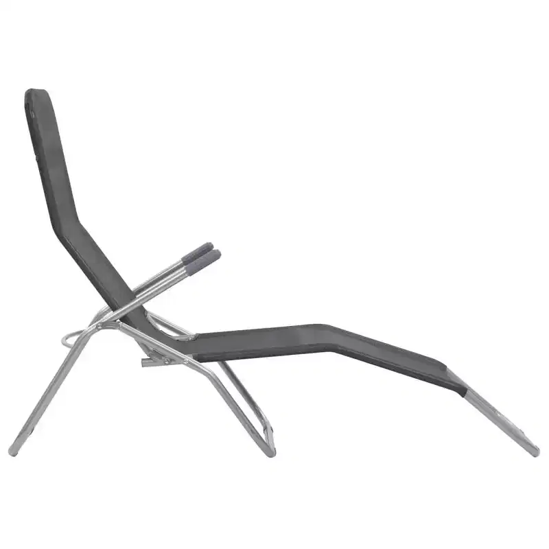 vidaXL Sun Lounger Set of 2 Powder-coated steel, Textilene Standard